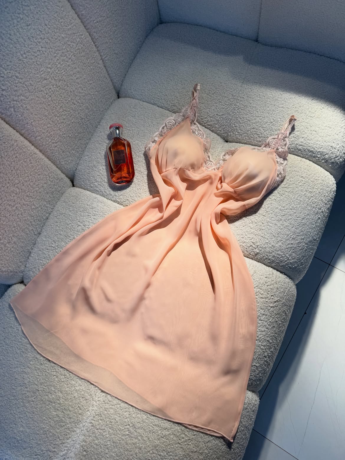 Luxury Satin Lace Nightwear Set for Women – Soft & Elegant Sleepwear (Peach)