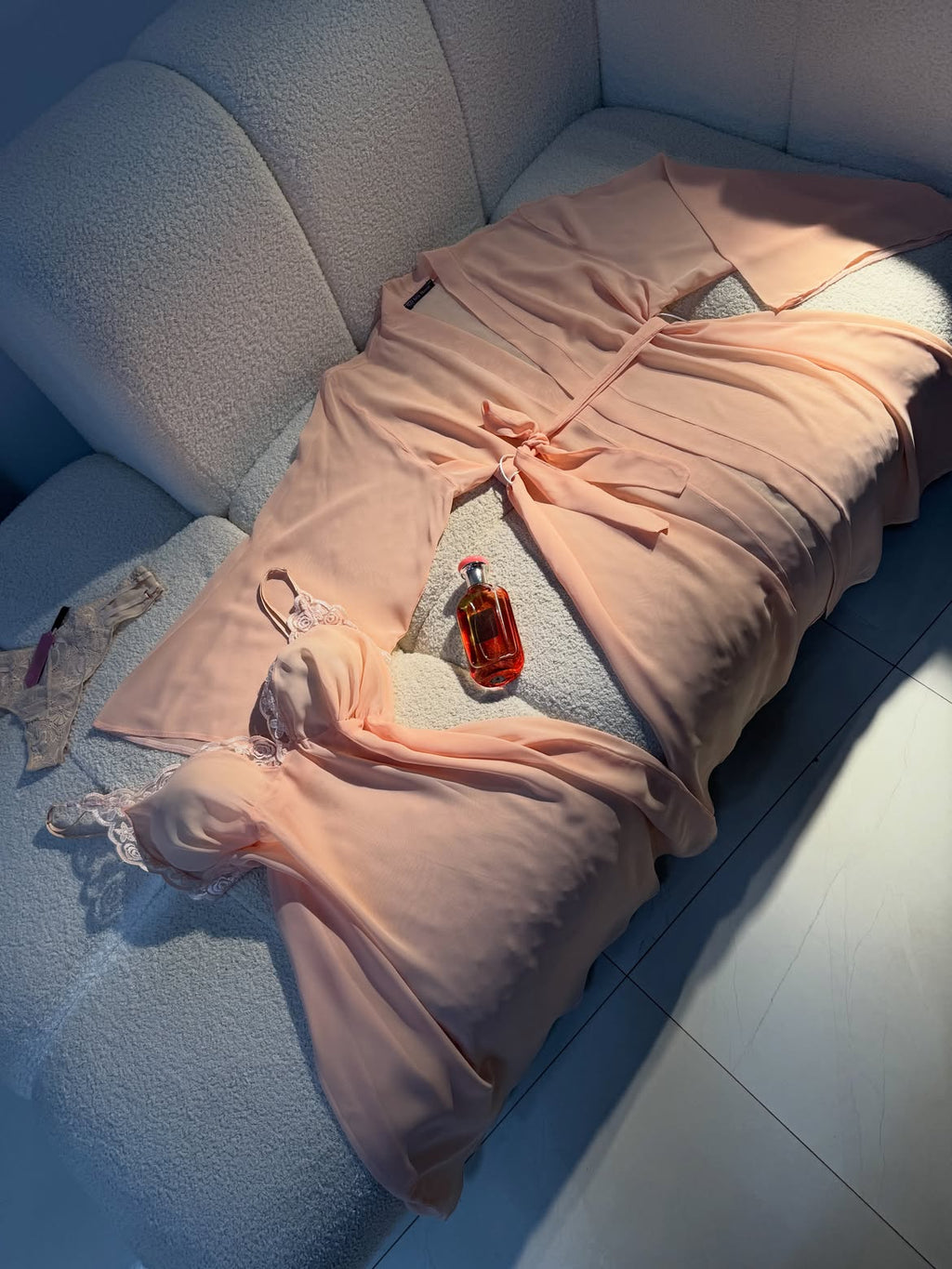 Luxury Satin Lace Nightwear Set for Women – Soft & Elegant Sleepwear (Peach)