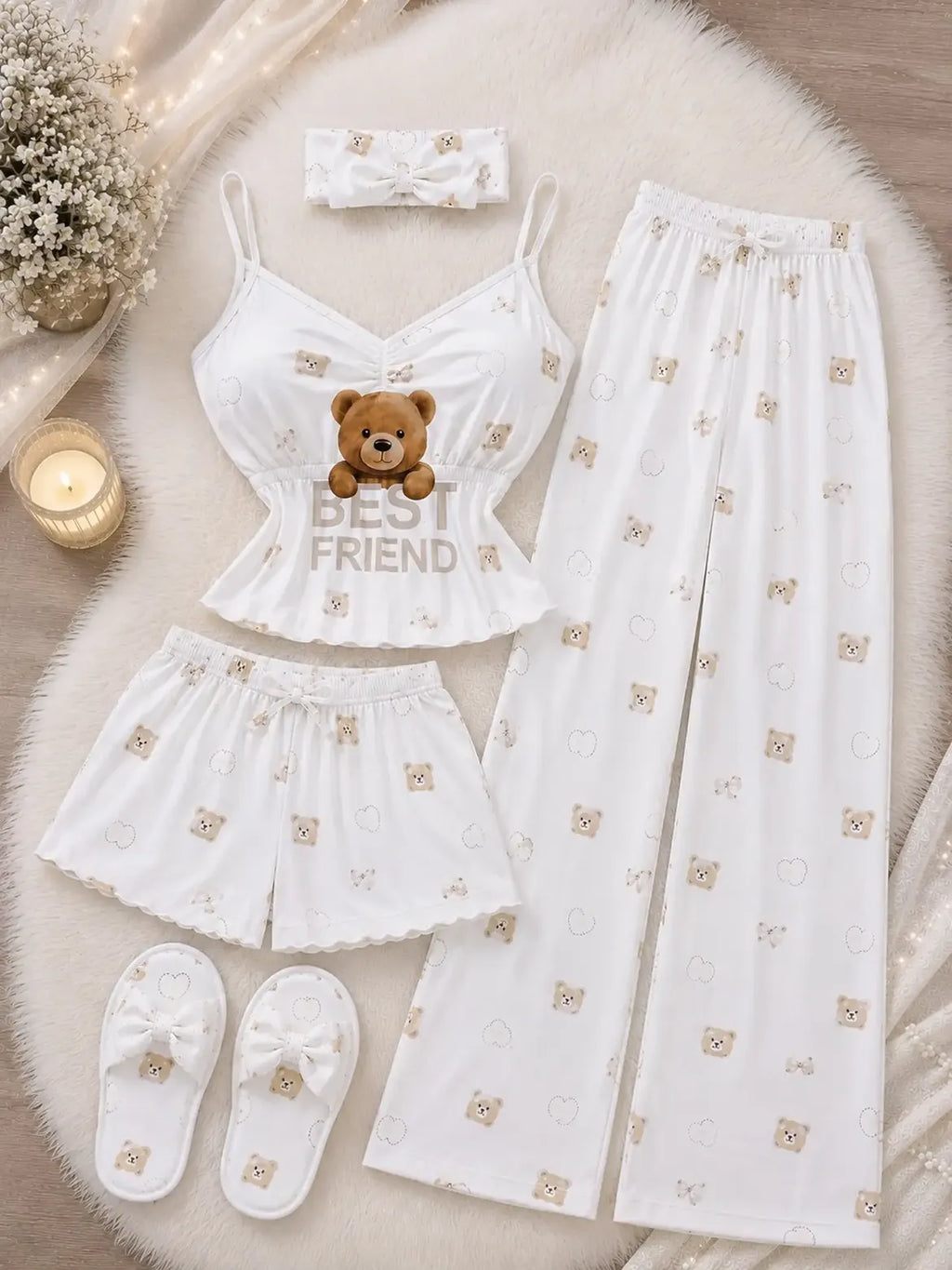 🧸 Zanivah™ 4-Piece Teddy Bear Lounge Set