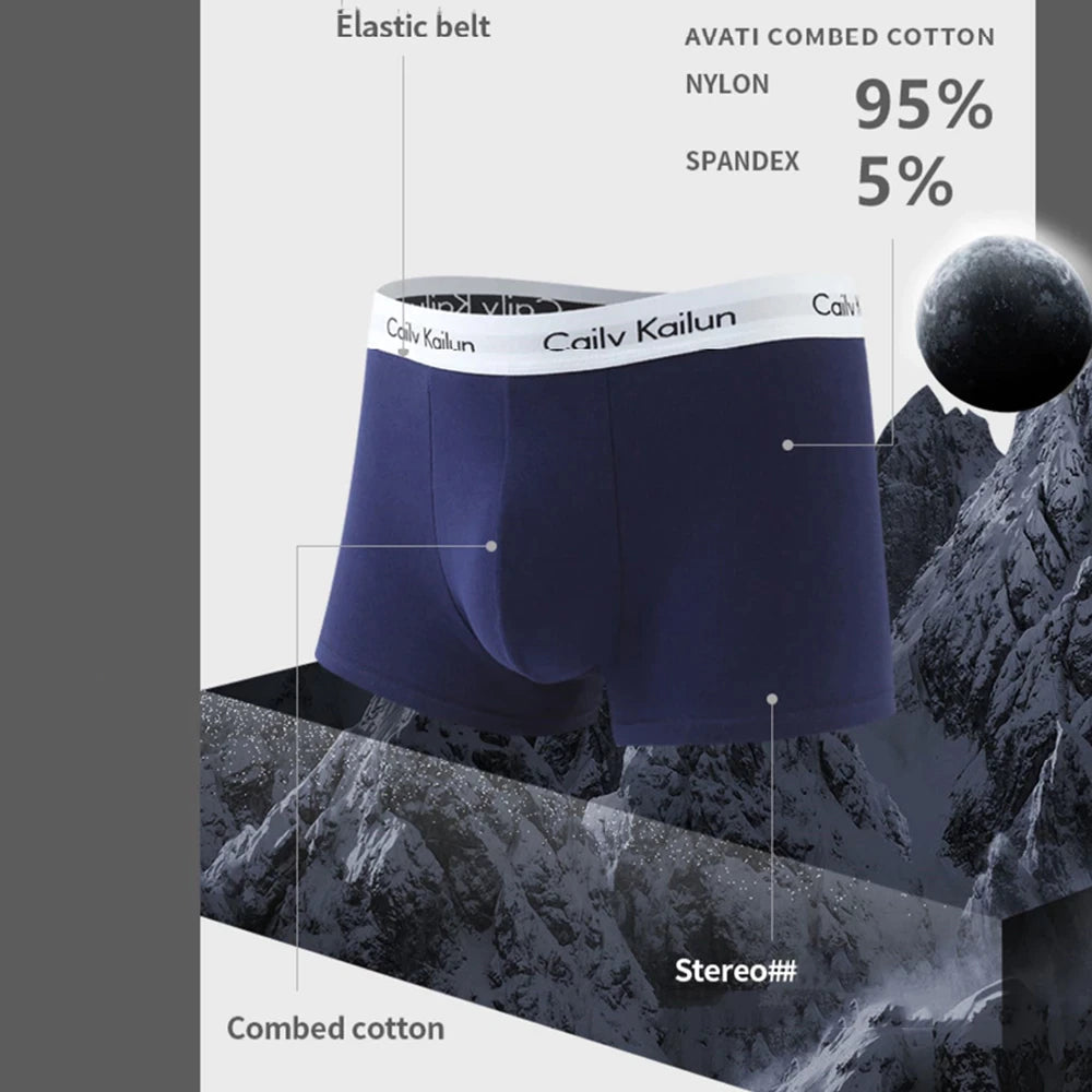 Antibacterial Men's Solid Colour Breathable Underwear (Pack of 5)
