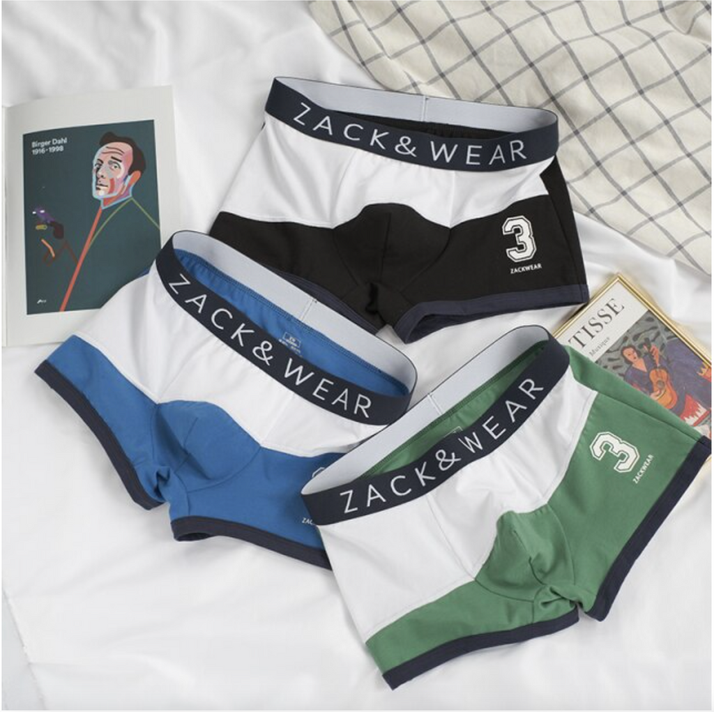 3 Pieces Cotton Letter Printed Men Boxer Underwear