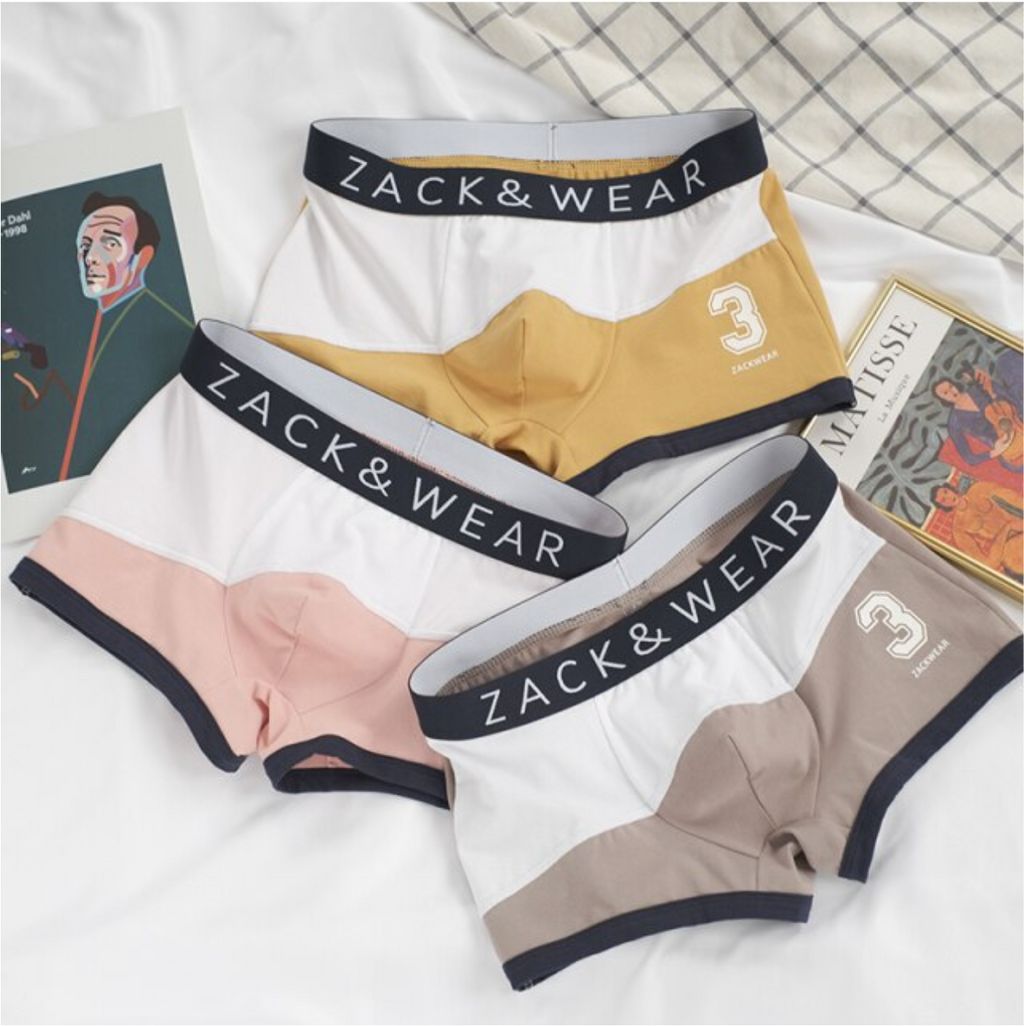 3 Pieces Cotton Letter Printed Men Boxer Underwear