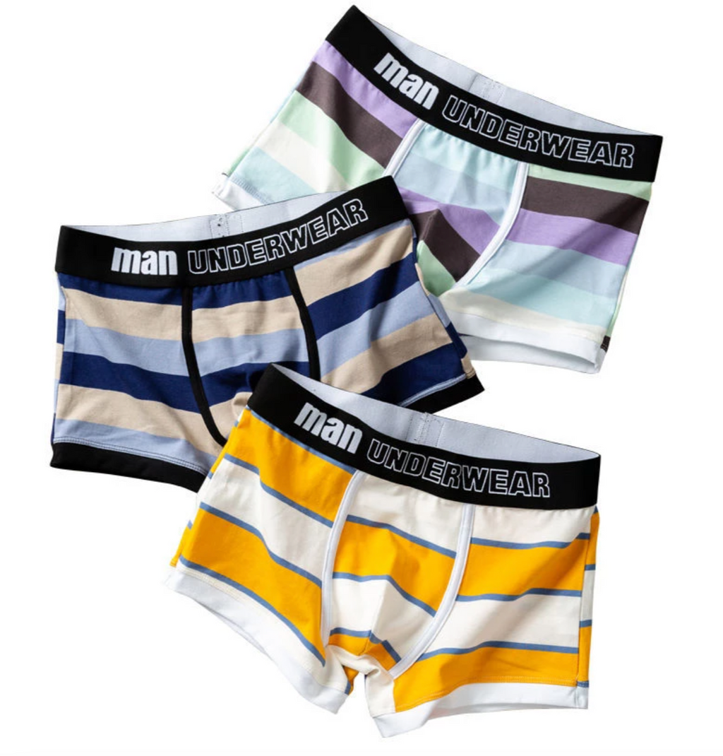 3, 4 Pieces Cotton Print Men Boxer Underwear