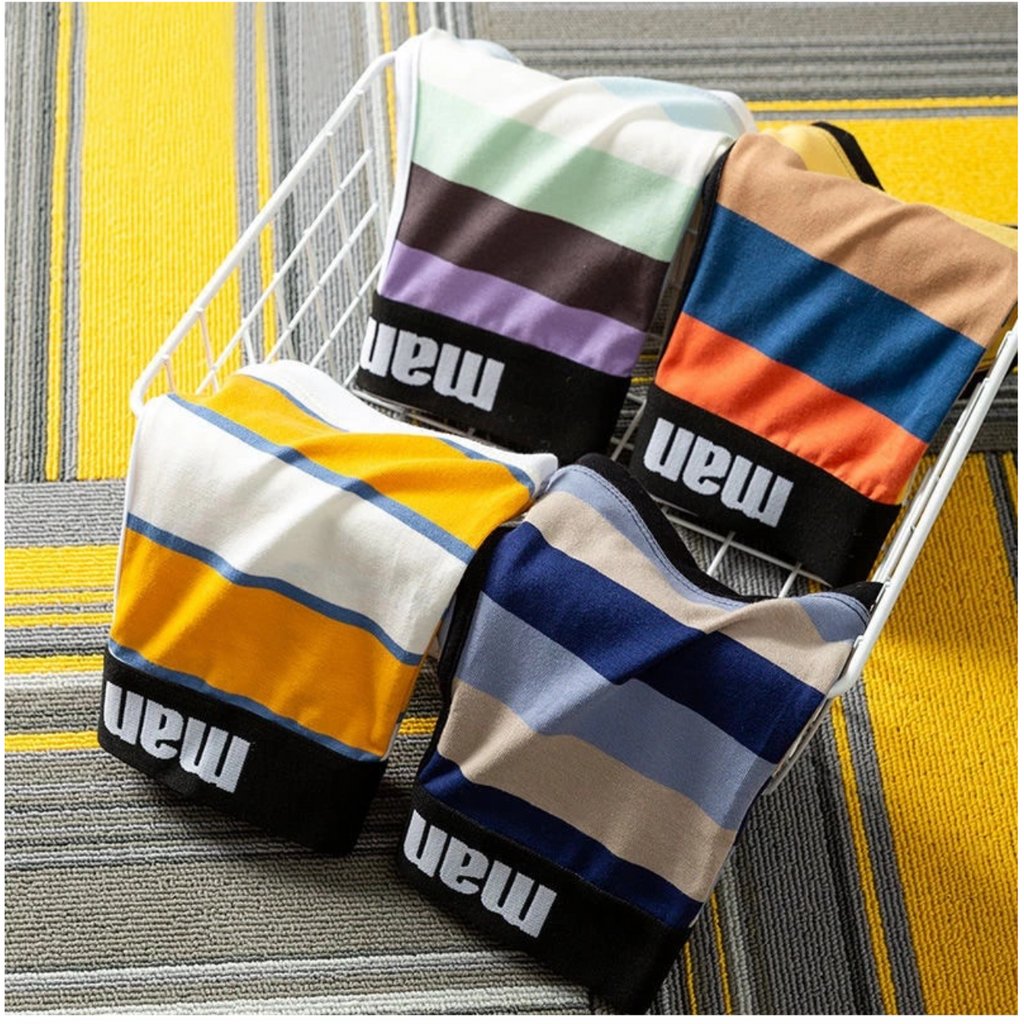 3, 4 Pieces Cotton Print Men Boxer Underwear