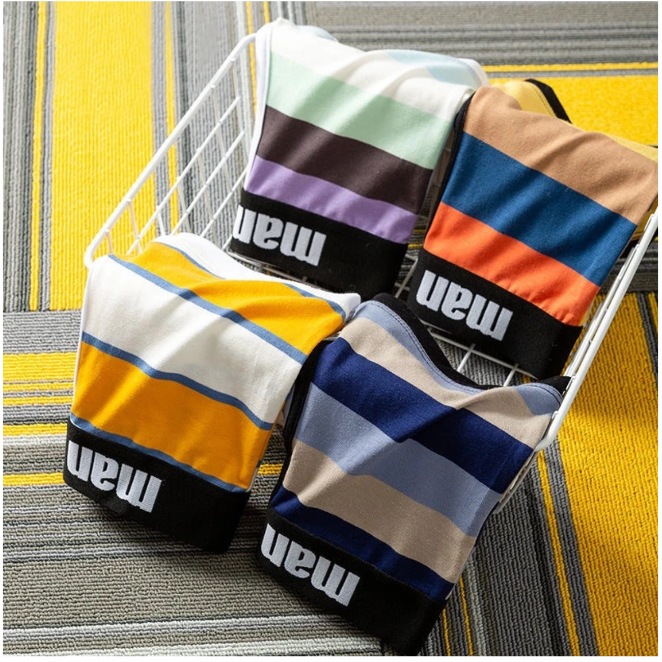 3, 4 Pieces Cotton Print Men Boxer Underwear