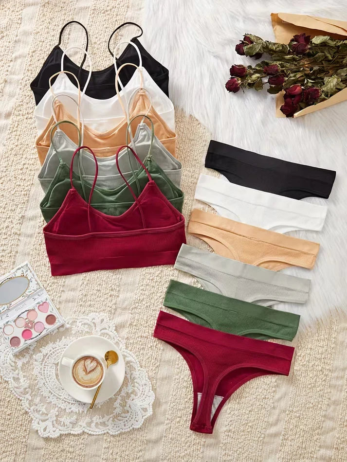 Pack of 6 Women's Bra & Panty Set – Soft Comfortable Everyday Lingerie Combo