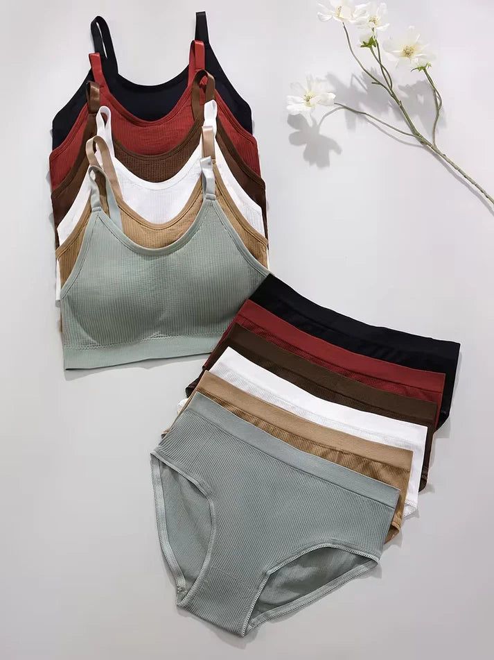 Pack of 6 Women's Bra & Panty Set – Soft Comfortable Everyday Lingerie Combo