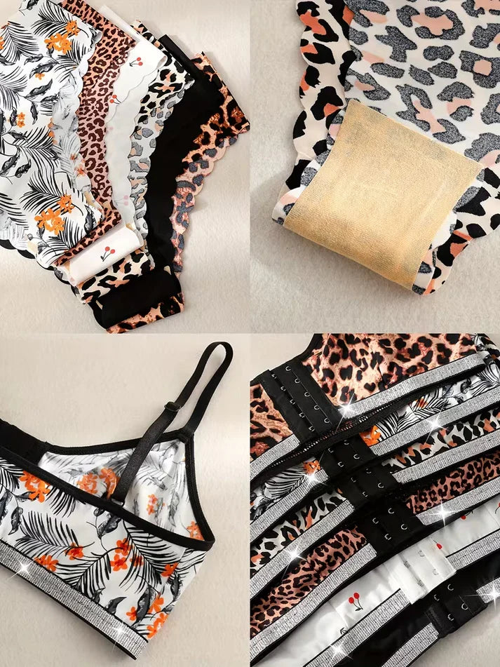 Pack of 6 Women's Bra & Panty Set – Soft Comfortable Everyday Lingerie Combo