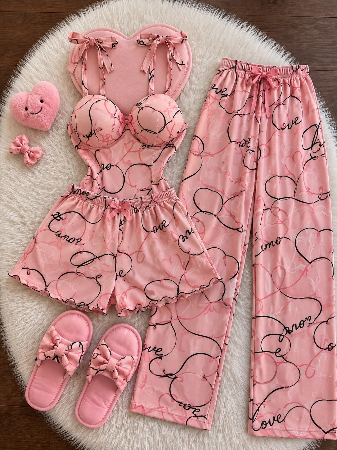 Zanivah 6-Piece Premium Satin Sleepwear & Loungewear Set (Zn-6)
