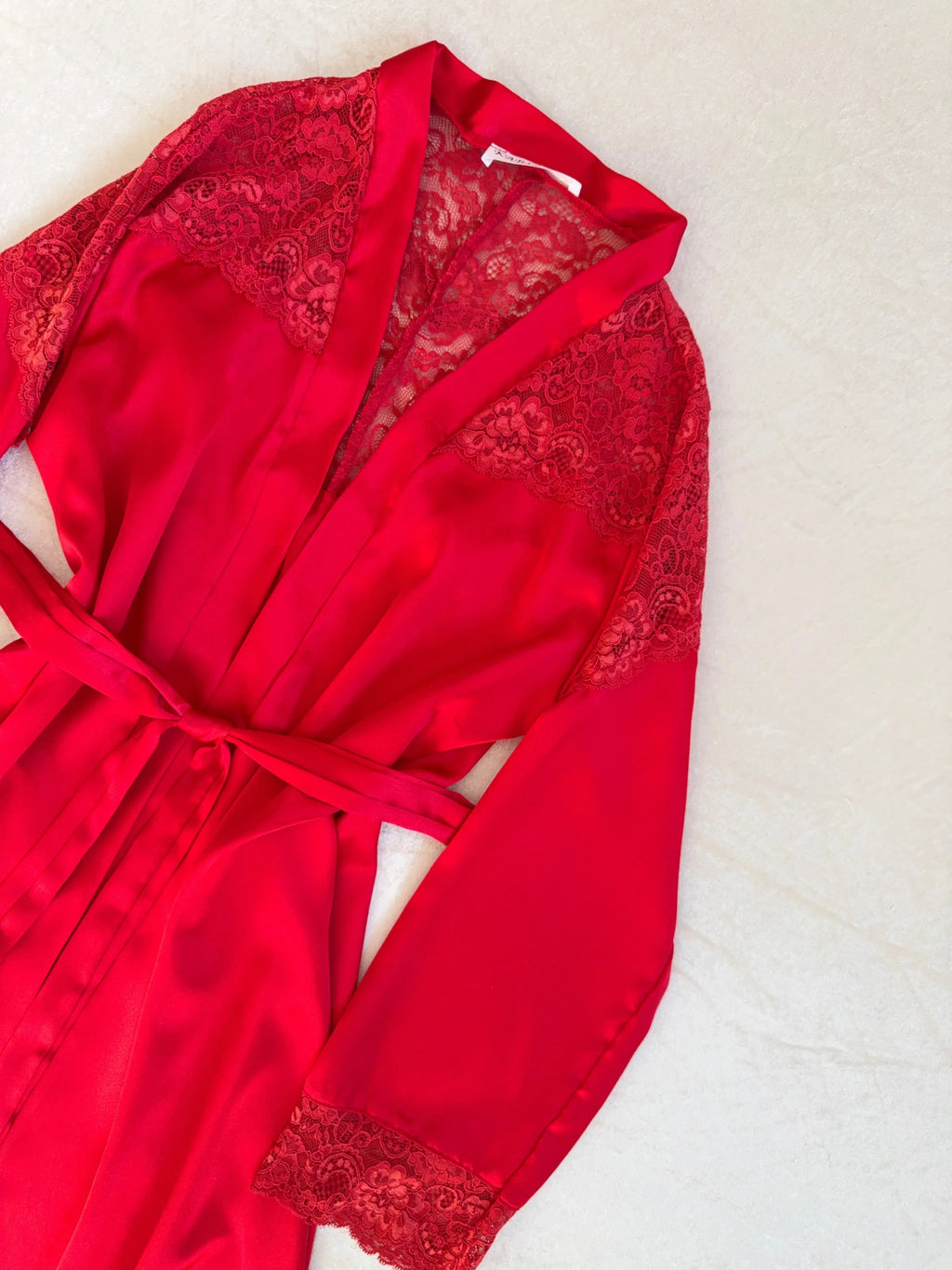 Red Lace 6-Piece Satin Bridal Lingerie Set | Women's Satin Nightgown & Robe Set
