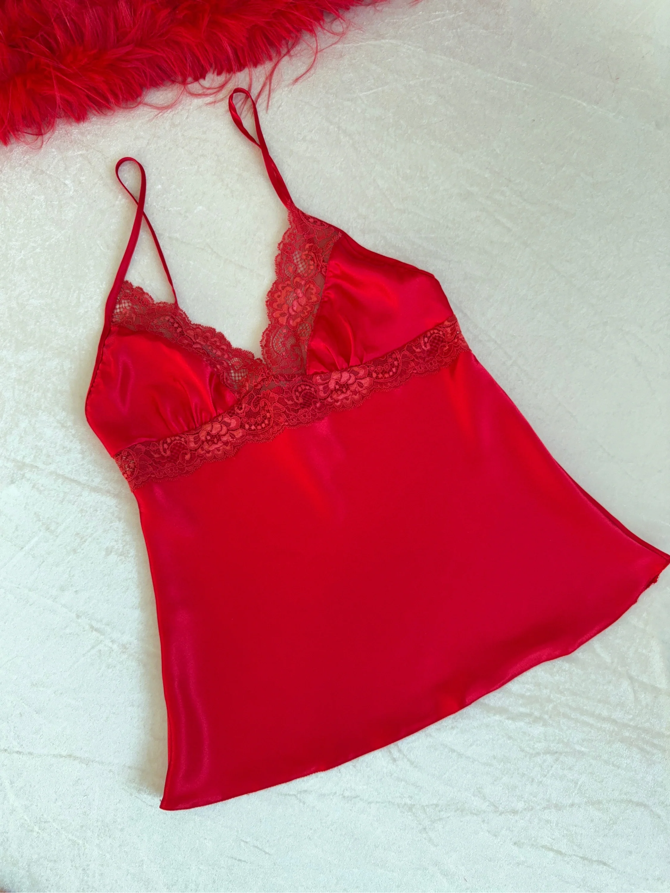 Red Lace 6-Piece Satin Bridal Lingerie Set | Women's Satin Nightgown & Robe Set